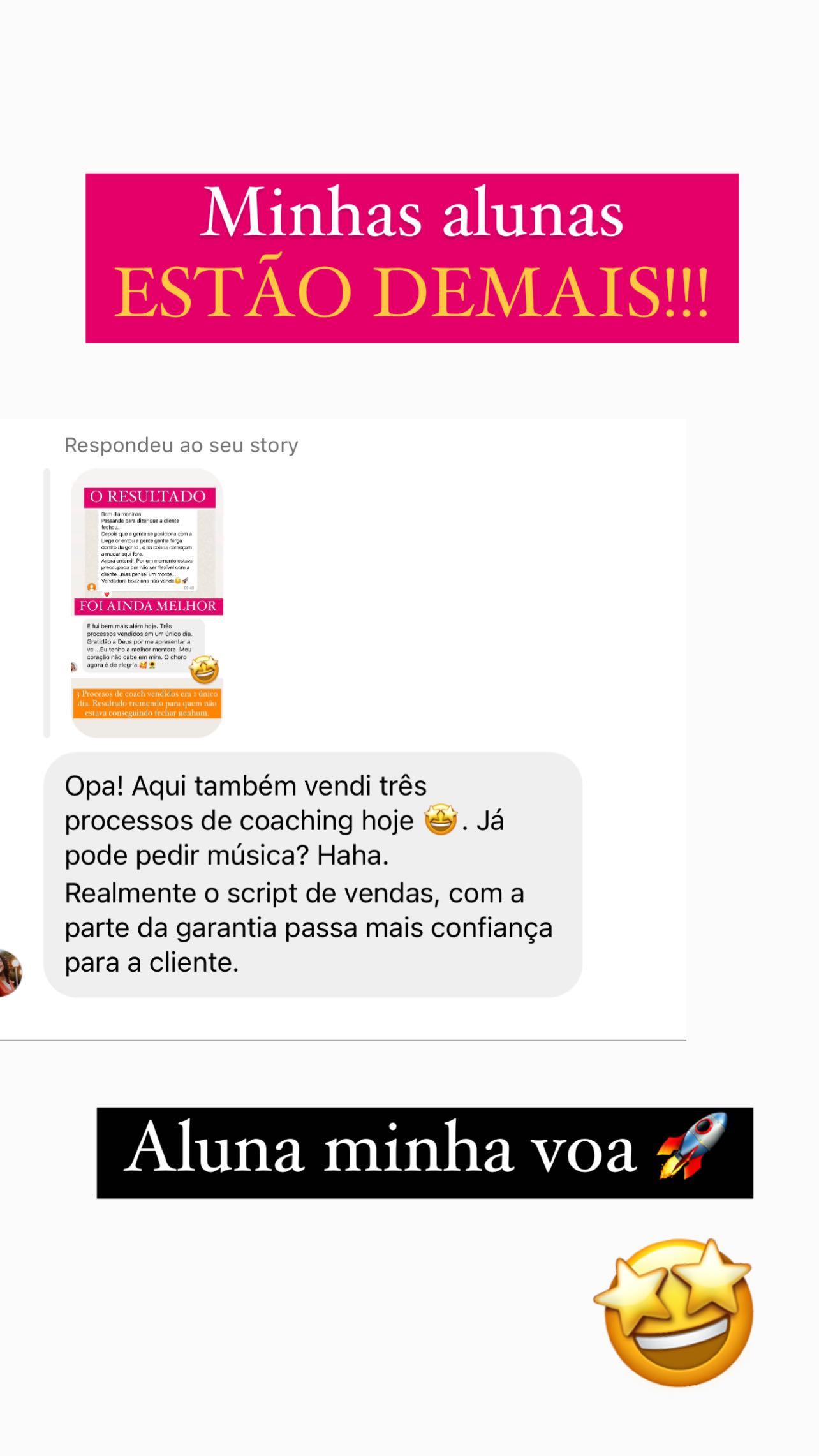 3 processos de coaching vendidos em 1 dia