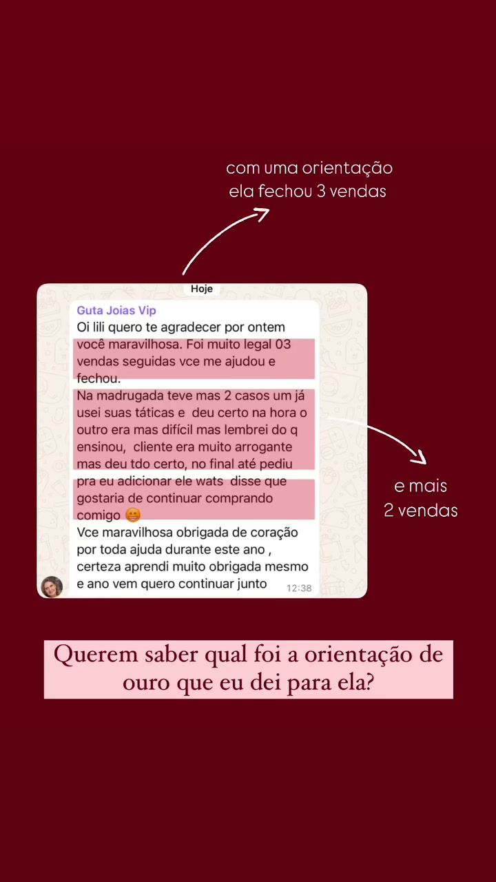Guta Joias — 5 vendas com 1 orientação